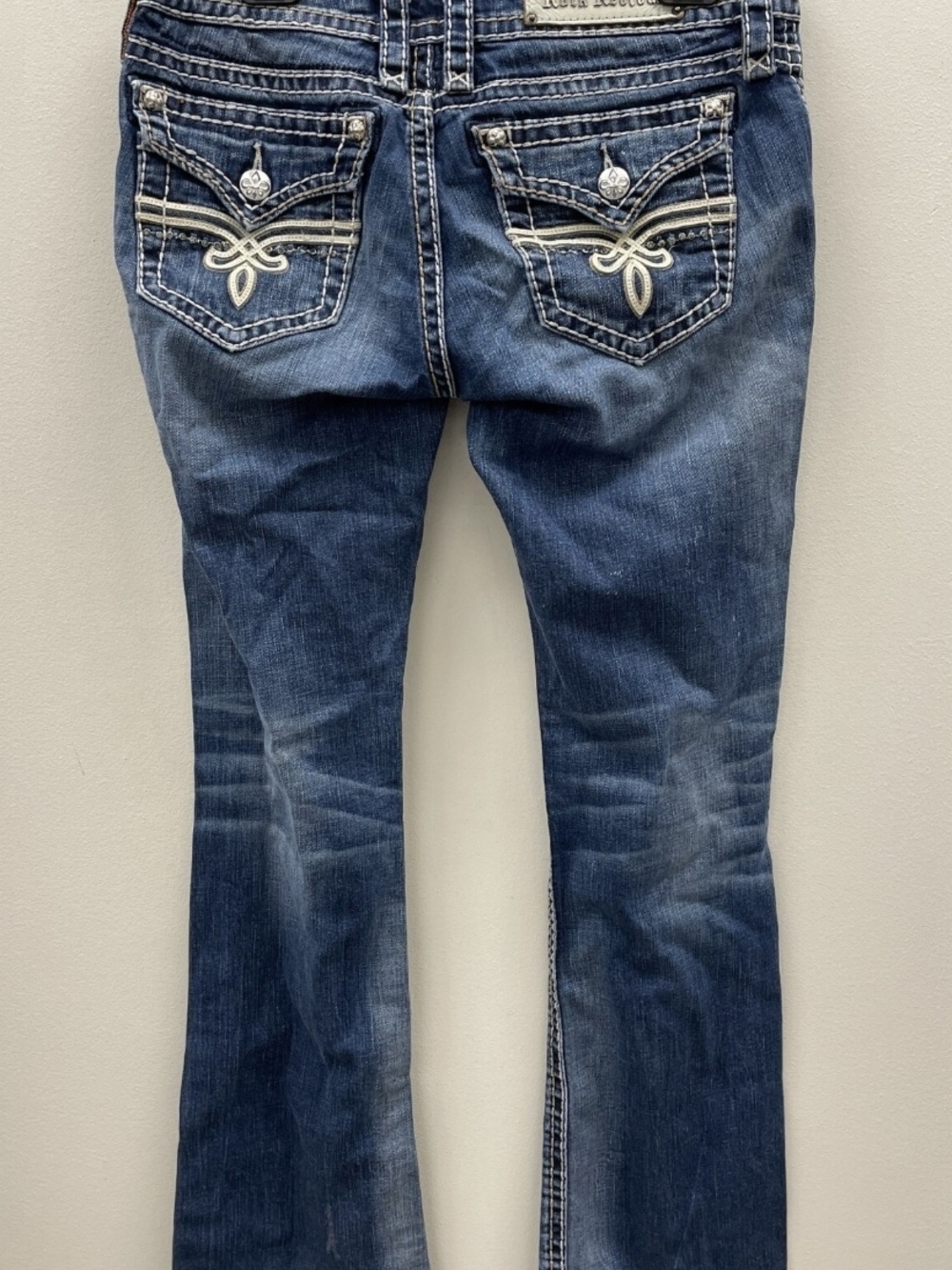 Rock Revival Women's Jeans Denim Bootcut Size 30×34 Blue Embroidered
